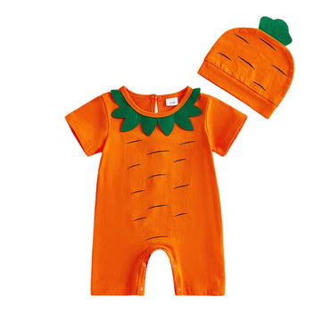Short Sleeve Easter Carrot Baby Jumpsuit