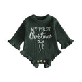 My First Christmas Knit Baby Romper