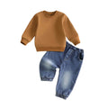 Long Sleeve Solid Denim Toddler Set