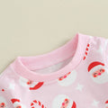 Pink Santa Candy Cane Baby Set   