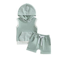 Sleeveless Hooded Baby Set Sets The Trendy Toddlers Green 18-24 M 