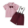 Valentine's Day Suspender Shorts Toddler Set