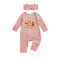 My First Thanksgiving Pink Baby Jumpsuit