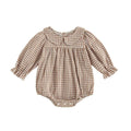 Long Sleeve Gingham Collar Baby Romper Rompers The Trendy Toddlers 