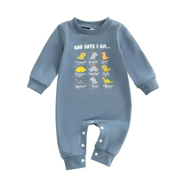 Long Sleeve Dinosaurs Baby Jumpsuit