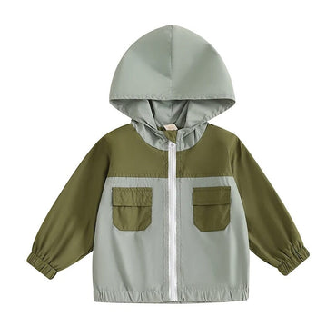 Pockets Zip-Up Hooded Toddler Jacket Green 9-12 M 