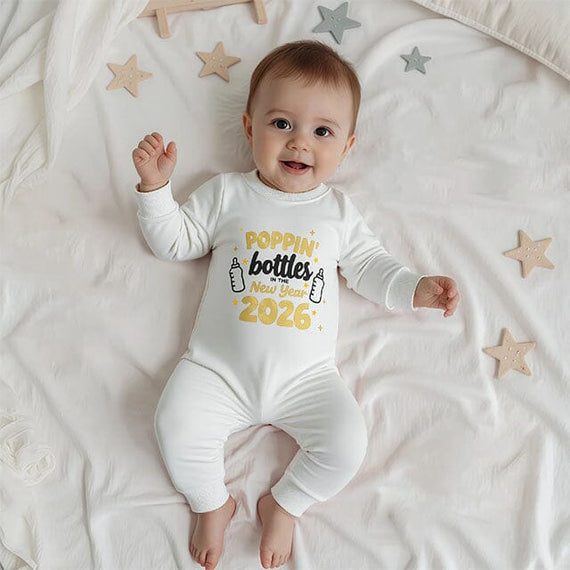 Long Sleeve New Year 2026 Baby Jumpsuit