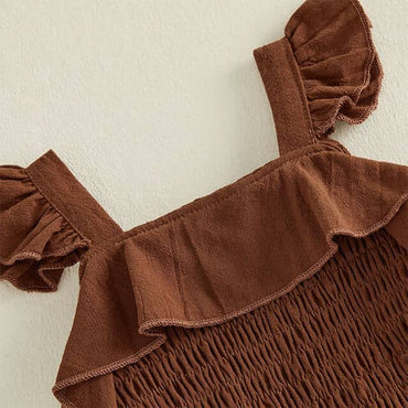 Fly Sleeve Cow Bows Flared Toddler Set