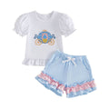 Puff Sleeve Fairytale Ruffled Toddler Set White 9-12 M