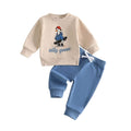 Long Sleeve Silly Goose Baby Set Sets The Trendy Toddlers Blue 3-6 M 