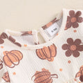 Long Sleeve Floral Pumpkin Baby Jumpsuit   