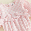 Long Sleeve Gingham Bows Baby Romper Rompers The Trendy Toddlers 