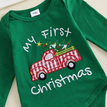 Long Sleeve First Christmas Baby Set