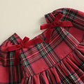 Long Sleeve Christmas Plaid Toddler Dress