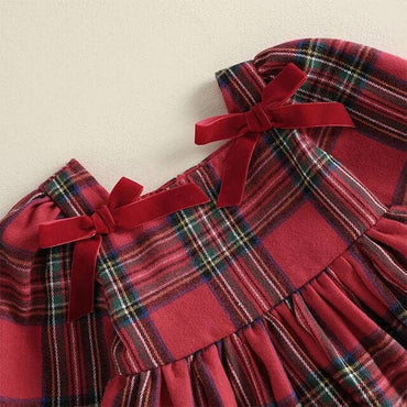 Long Sleeve Christmas Plaid Toddler Dress Dresses The Trendy Toddlers 