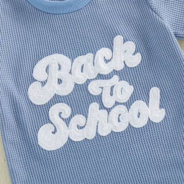 Short Sleeve Back To School Waffle Toddler Set Sets The Trendy Toddlers 