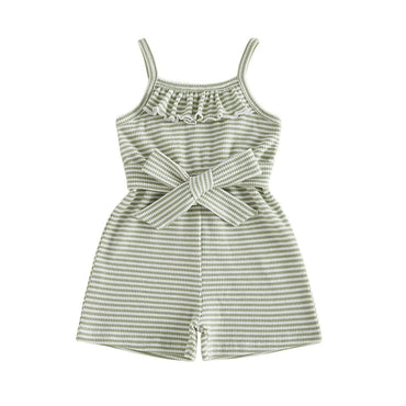 Sleeveless Striped Baby Romper Rompers The Trendy Toddlers Green 3-6 M 