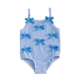 Sleeveless Striped Bows Toddler Swimsuit Swimwear The Trendy Toddlers Blue 9-12 M 