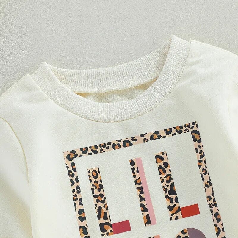 Lil Sis Leopard Baby Sweatshirt   