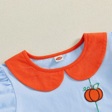 Puff Sleeve Collar Halloween Toddler Dress