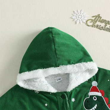 Christmas Dino Hooded Toddler Cape