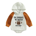 Sunday Football Hooded Baby Bodysuit Orange 0-3 M 