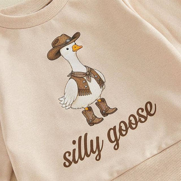 Long Sleeve Silly Goose Solid Pants Baby Set