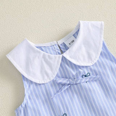 Sleeveless Ruffle Striped Collar Toddler Dress Dresses The Trendy Toddlers 