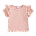 Solid Ruffled Toddler Tee Pink 12-18 M 