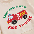 Long Sleeve Fire Trucks Baby Set