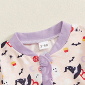 Long Sleeve Halloween Ruffled Baby Jumpsuit