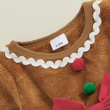 Long Sleeve Gingerbread Baby Costume Romper   