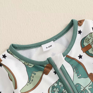 St. Patrick's Day Cowboy Zipped Baby Jumpsuit   