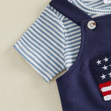 Short Sleeve Striped American Baby Set Sets The Trendy Toddlers 