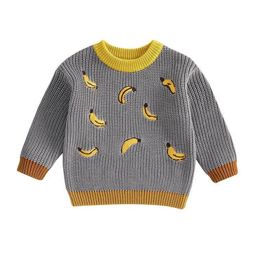 Banana Knit Baby Sweater Gray 0-3 M 