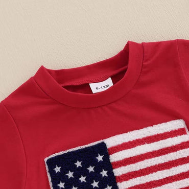 Short Sleeve American Flag Toddler Set