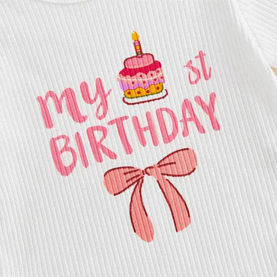 My First Birthday Ruffled Baby Set Sets The Trendy Toddlers 