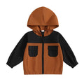 Pockets Zip-Up Hooded Toddler Jacket Brown 9-12 M 