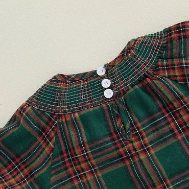 Christmas Vintage Plaid Baby Jumpsuit   