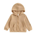 Solid Zip-Up Toddler Hoodie Khaki 12-18 M 