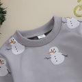 Gray Snowman Baby Sweatshirt sweatshirt The Trendy Toddlers 