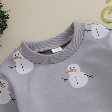 Gray Snowman Baby Sweatshirt   