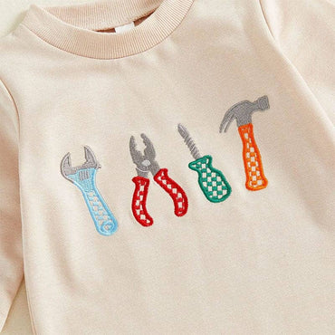 Long Sleeve Little Builder Baby Jumpsuit