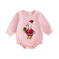Long Sleeve Christmas Pink Ruffled Baby Bodysuit Bodysuit The Trendy Toddlers Red Newborn 