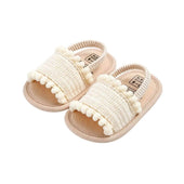 Pom Pom Baby Sandals Beige 1