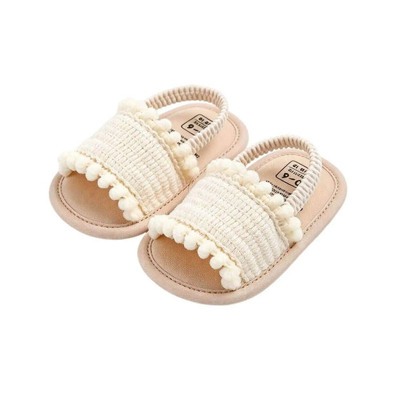 Pom Pom Baby Sandals Beige 1