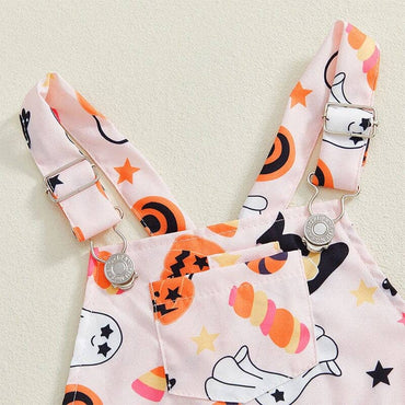 Halloween Vibes Straps Toddler Romper