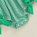 St. Patrick's Day Plaid Collar Baby Romper Rompers The Trendy Toddlers 