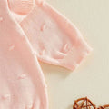 Long Sleeve Pink Ruffled Baby Sweater