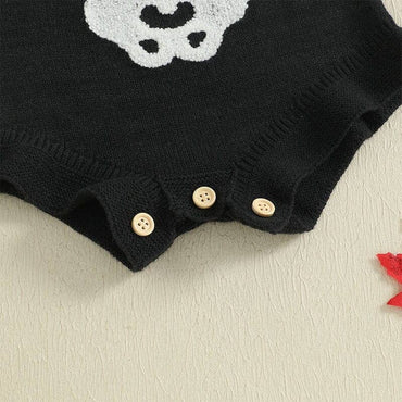 Sleeveless Skeleton Knit Baby Romper